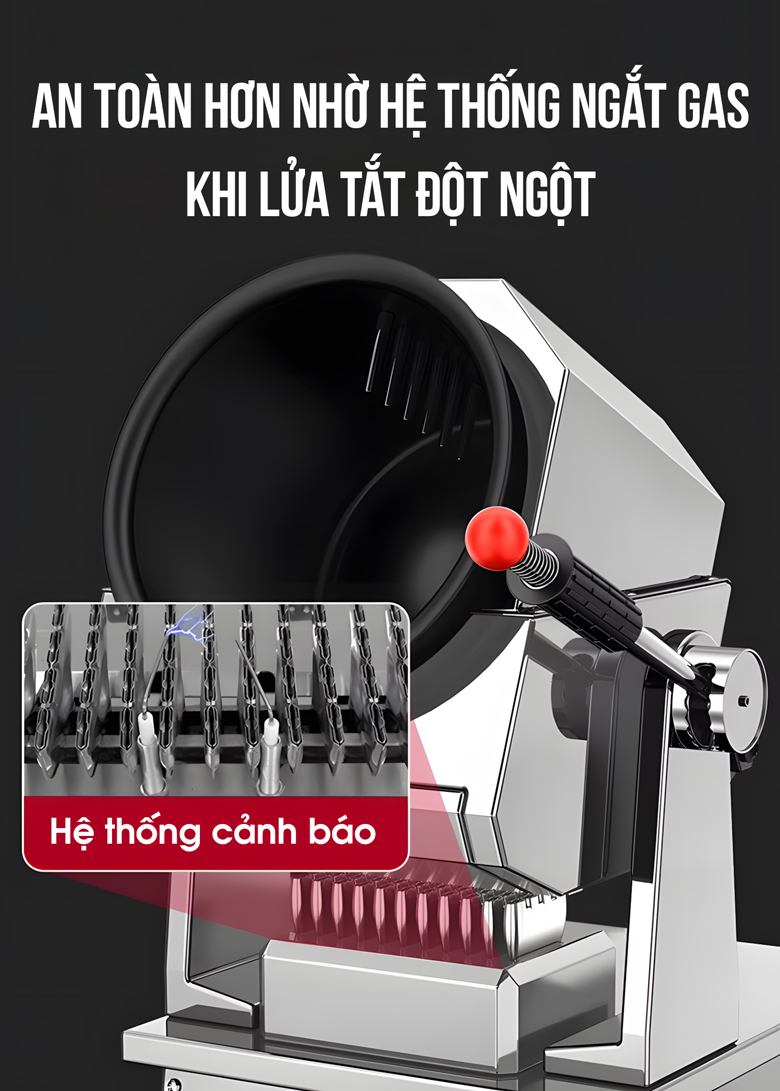 An toàn với còi cảnh báo và hệ thống ngắt gas tự động An toàn với còi cảnh báo và hệ thống ngắt gas tự động