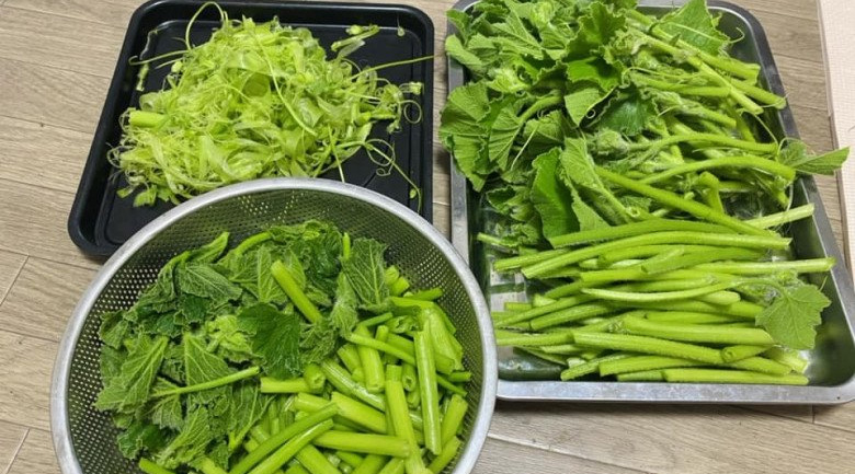 xào rau bí bằng máy nấu ăn, sơ chế