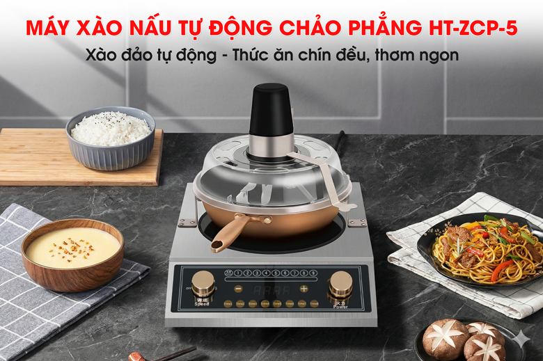 Máy xào nấu tự động chảo phẳng HT-ZCP-5 dùng điện Máy xào nấu tự động chảo phẳng HT-ZCP-5 dùng điện